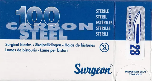 6926_CEPELKY SKALPELOVE SURGEON C. 23 STERILNI 100 KS